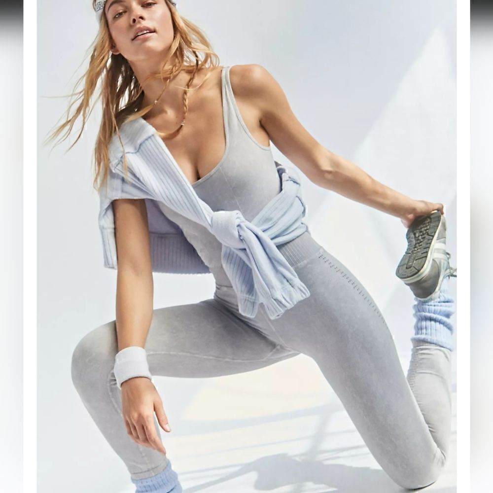 Free People Good Karma Onesie Ice Grey XS/S NWOT